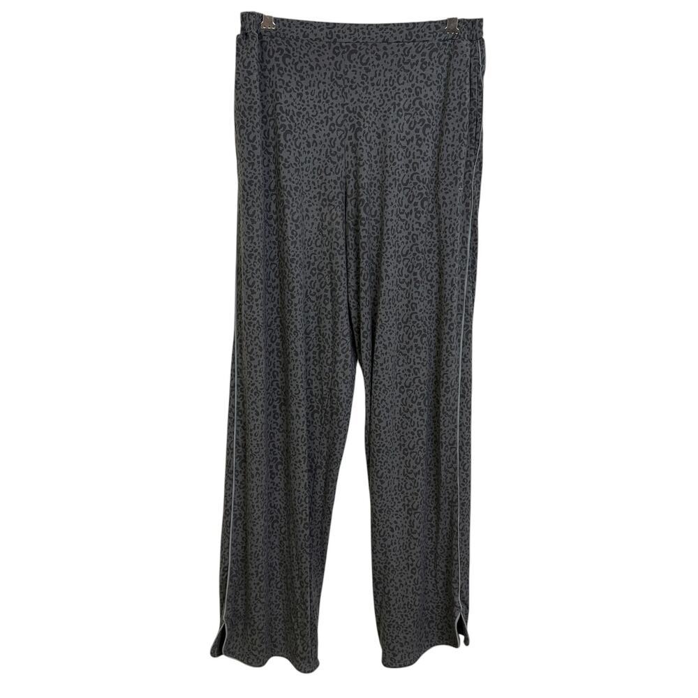 Tommy John Pajama Pants Womens Small Gray Leopard Animal Print Cozy Soft